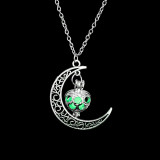 New Line Silver Plated Hot Moon Glowing Necklace