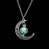 New Line Silver Plated Hot Moon Glowing Necklace