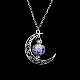 New Line Silver Plated Hot Moon Glowing Necklace