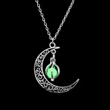 New Line Silver Plated Hot Moon Glowing Necklace