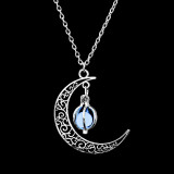 New Line Silver Plated Hot Moon Glowing Necklace