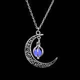 New Line Silver Plated Hot Moon Glowing Necklace