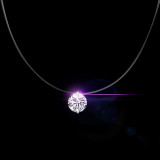 Fashion Zircon Pendant Necklace Invisible Fishing Line Necklace for Women