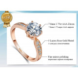 1.75ct AAA Zircon Engagement/Dress Rings for Women Rose gold color-Austrian Crystals Jewelry Top Quality