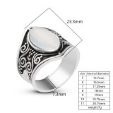 Vintage Silver Big Stone Ring for Women Fashion Bohemian Boho Jewellery