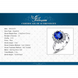 Princess Diana 3.2 ct Created Blue Sapphire Ring 925 Sterling Silver