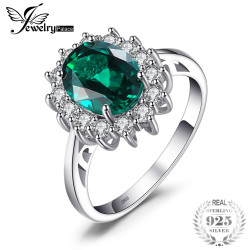 Jewelry-Palace Green Emerald 925 Sterling Silver Princess Diana Ring For Women