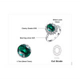 Jewelry-Palace Green Emerald 925 Sterling Silver Princess Diana Ring For Women