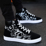 Male Latest Fashion Unique POD Pattern Printed Lace Up High Sneakers Cool Selection Available