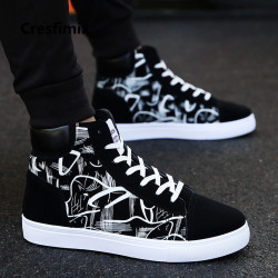 Male Latest Fashion Unique POD Pattern Printed Lace Up High Sneakers Cool Selection Available