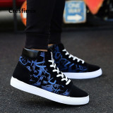 Male Latest Fashion Unique POD Pattern Printed Lace Up High Sneakers Cool Selection Available