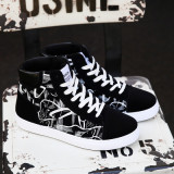 Male Latest Fashion Unique POD Pattern Printed Lace Up High Sneakers Cool Selection Available