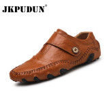 Genuine Leather Casual Shoes Luxury Brand Mens Slip On Loafers