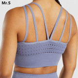 High Impact Seamless Sports Bra Energy Push Up Gym Crop Top Padded Active Wear