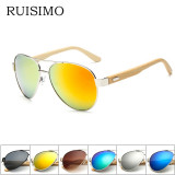 Bamboo Sunglasses Men And Women Pilot Brand Designer Sun Glasses