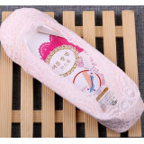 12 pairs Lace Socks Female Ice Silk Stealth Socks 360 Degrees Silicone Non - Slip 12pairs pack