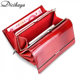 DICIHAYA Genuine Leather Women Wallet Multifunction Womens Clutch Billetera Card Holder.