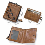 GZCZ Genuine Leather Men's Wallet Fashion Coin And Card Holder Small Wallet Portomonee Male Clutch.