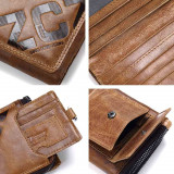 GZCZ Genuine Leather Men's Wallet Fashion Coin And Card Holder Small Wallet Portomonee Male Clutch.