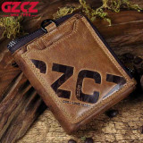 GZCZ Genuine Leather Men's Wallet Fashion Coin And Card Holder Small Wallet Portomonee Male Clutch.