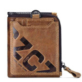 GZCZ Genuine Leather Men's Wallet Fashion Coin And Card Holder Small Wallet Portomonee Male Clutch.