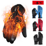 Touch Screen Bike Gloves Winter Thermal Windproof Warm Full Finger Cycling Glove Anti-slip For Men/Women