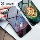 Glass Phone Case For iPhone X 7 8 10 6 6s XS-Star Space Cover Case For iPhone 8 7 6 6s Plus X