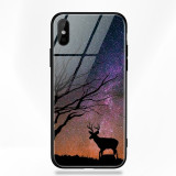Glass Phone Case For iPhone X 7 8 10 6 6s XS-Star Space Cover Case For iPhone 8 7 6 6s Plus X