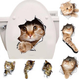 Cats 3D Wall Sticker Toilet Stickers Home Decoration