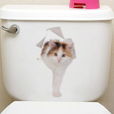 Cats 3D Wall Sticker Toilet Stickers Home Decoration