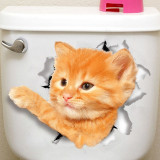 Cats 3D Wall Sticker Toilet Stickers Home Decoration