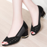 Summer Women Sandals Bling Open Toe High Heels Hollow Out Pumps