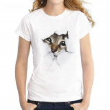 Charming 3D cat Print Casual Women's T-Shirt.