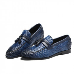 Luxury Brand Mens Breathable Comfortable Loafers Luxury Tassel Weave.