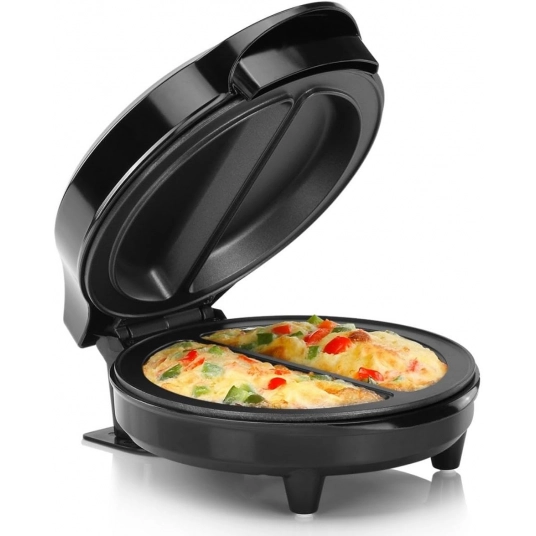 Holstein Housewares – Non-Stick Omelet & Frittata Maker, Stainless Steel – Makes 2 Individual Portions Quick & Easy (2 Section,