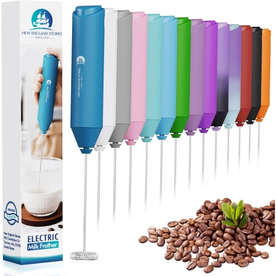 Powerful Milk Frother Handheld Foam Maker, Mini Whisk Drink Mixer for Coffee, Cappuccino, Latte, Matcha, Hot Chocolate, No Stand