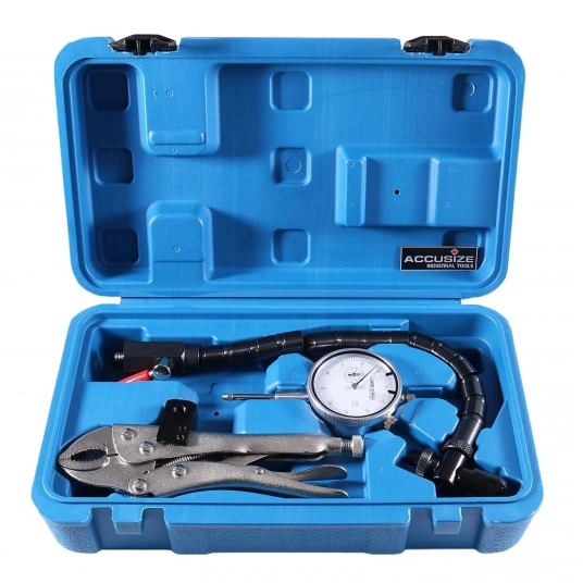 Accusize Industrial Tools Premium Disc and Rotor/Ball Joint Gage, 1” by 0.001” Indicator and 360 Deg Flexible Stem Holder, Autom