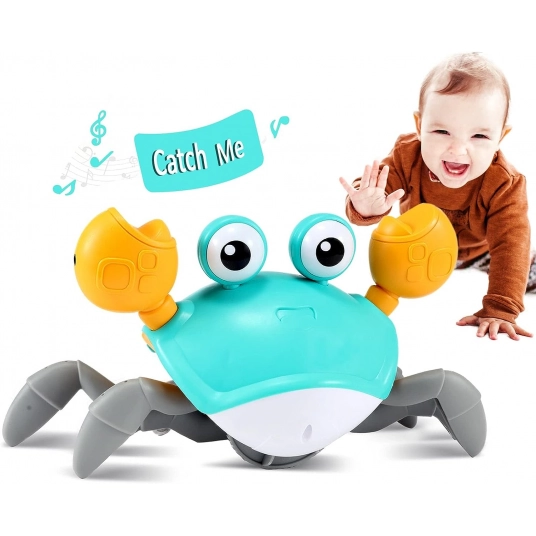 Baby Toys Infant Crawling Crab: Tummy Time Toy Gifts 3 4 5 6 7 8 9 10 11 12 Babies Boy Girl 3-6 6-12 Learning Crawl 9-12 12-18 W