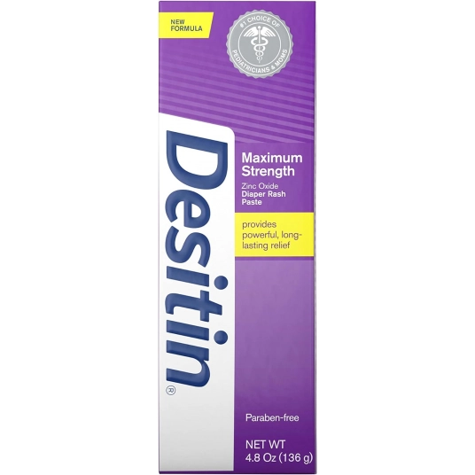 Desitin Maximum Strength Baby Diaper Rash Cream with 40% Zinc Oxide for Treatment, Relief & Prevention, Hypoallergenic, Phthalat