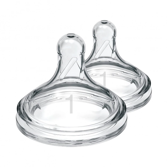 Dr. Brown’s Natural Flow Level 1, Wide-Neck Baby Bottle Nipple, Slow Flow, 100% Silicone, 2 Pack, 0m+