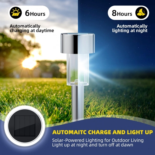 Cvosua Solar Outdoor Lights 12 Pack, Waterproof Outdoor Lights, Solar Garden Lights, Solar Powered Landscape Lighting for Pathwa