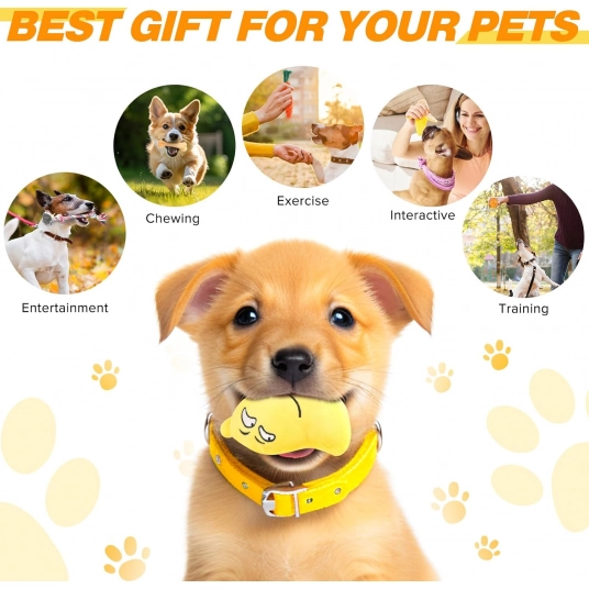 23 Pack Puppy Chew Toys for Small & Medium Dog, Cute Plush Dog Squeaky Toys for Puppies, Dog ChewToys with Rope Toys, Treat Ball