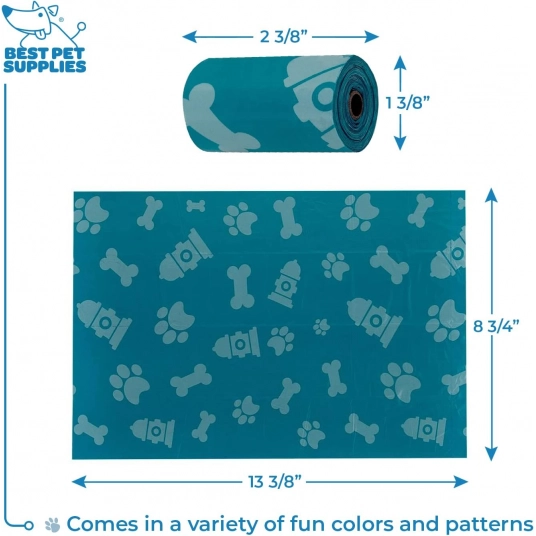 Best Pet Supplies Dog Poop Bags for Waste Refuse Cleanup, Doggy Roll Replacements for Outdoor Puppy Walking and Travel, Leak Pro