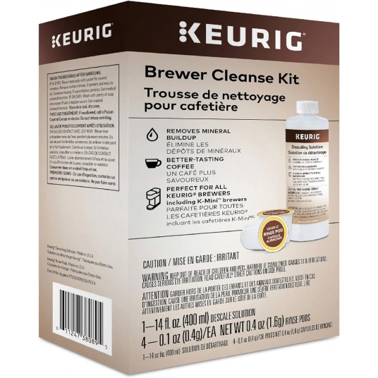 Keurig Brewer Cleanse Kit For Maintenance Includes Descaling Solution & Rinse Pods, Compatible with Keurig Classic/1.0 & 2.0 K-C