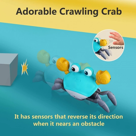 Baby Toys Infant Crawling Crab: Tummy Time Toy Gifts 3 4 5 6 7 8 9 10 11 12 Babies Boy Girl 3-6 6-12 Learning Crawl 9-12 12-18 W