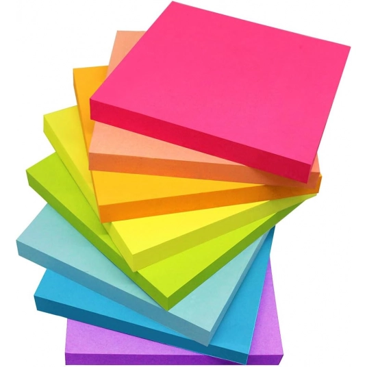 Sticky Notes 3×3 Inches,Bright Colors Self-Stick Pads, Easy to Post for Home, Office, Notebook, 82 Sheets/pad