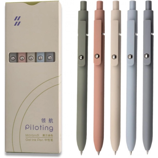 UIXJODO Gel Pens, 5 Pcs 0.5mm Japanese Black Ink Pens Fine Point Smooth Writing High-End Series for Journaling Note Taking, Cute