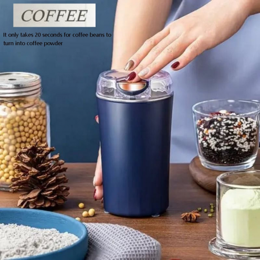 Portable Grinder Mini stainless steel Electric Coffee Bean Grinder - also grinds Herbs Salt Pepper Spices Nuts & Grains