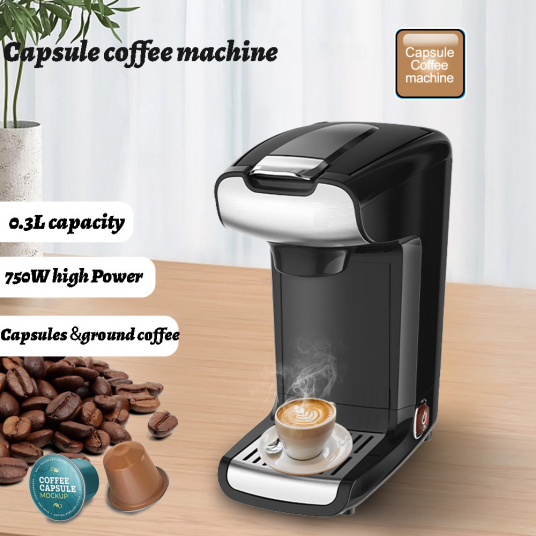 750W 300ML portable espresso coffer maker machine -  pod coffee brewer single serve - Uses K Cups and ground coffee