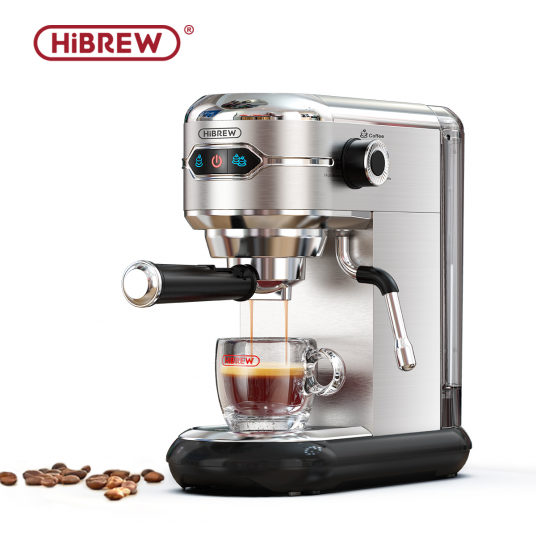 HiBREW Semi Automatic Super Slim Coffee Maker Cafetera 19 Bar Inox